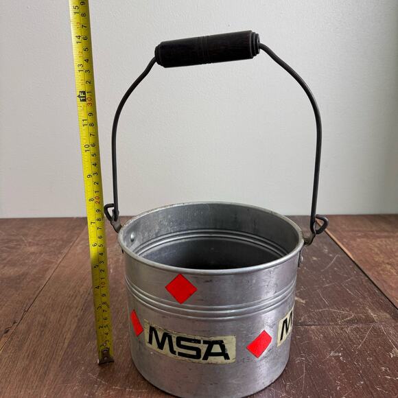 Leyse Aluminum Co MSA orange Sticker Metal bucket Coal Miner Railroad‎ VINTAGE - Picture 12 of 12